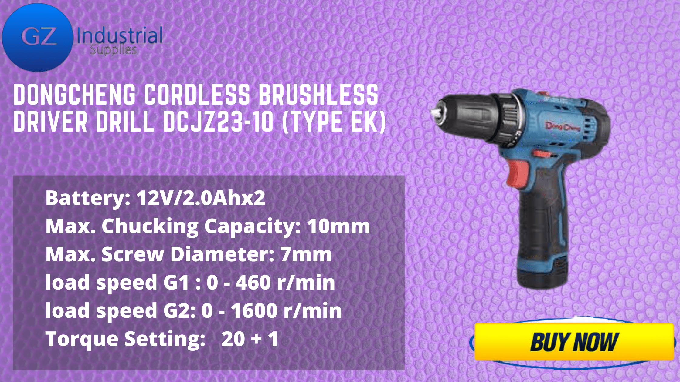 DongCheng Cordless Brushless Driver Drill DCJZ23-10 (TYPE E/EK/Z)