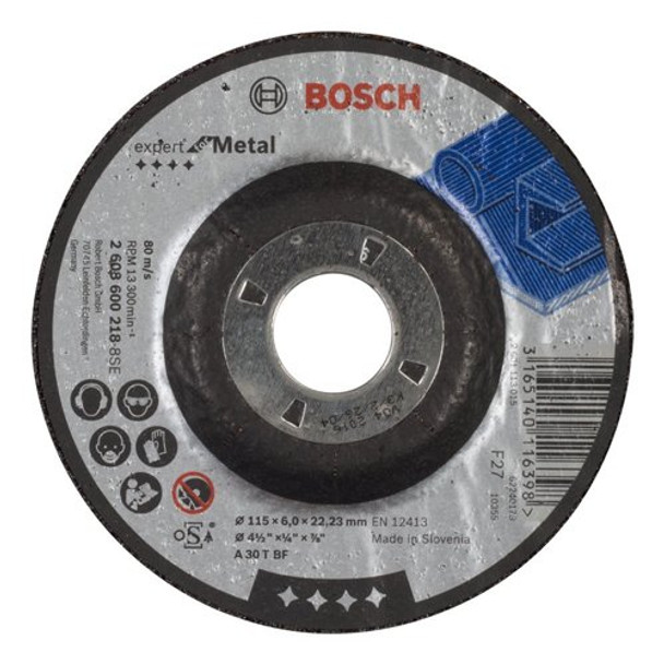 Bosch Metal Grinding Disc Expert With Depressed Centre A 30 T BF, 115 mm, 6,0 mm