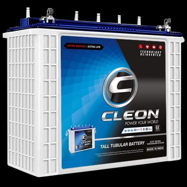 Cleon Solar and Inverter Tall Tubular Battery 12V 220AH