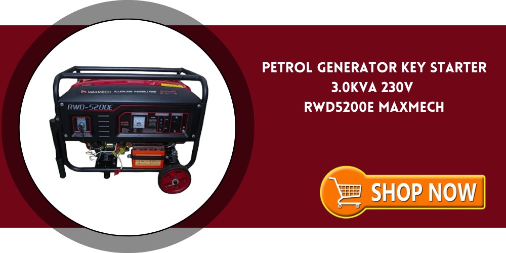 Petrol Generator Key Starter 3.0KVA 230V RWD5200E Maxmech