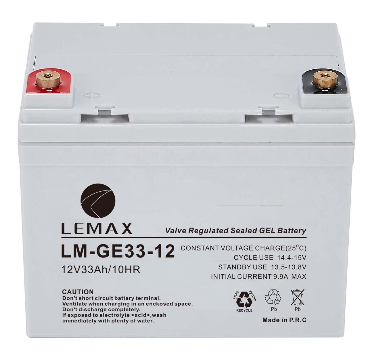 Long Life Solar GEL Battery GEL 12V33AH- LEMAX